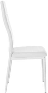 chaise salle à manger Mayfair Lot de 4 Blanc - Cuir synthétique