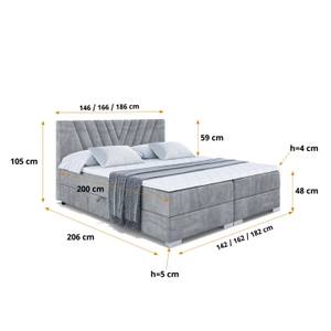 Boxspringbett ERNINA Hellgrau - Breite: 160 cm - H4