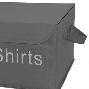 4 boîtes rangement gris avec couvercle Gris - Textile - 38 x 21 x 28 cm