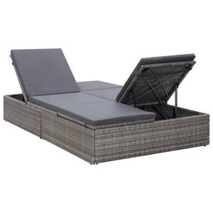 Gartenliege Grau - Polyrattan - 120 x 31 x 194 cm