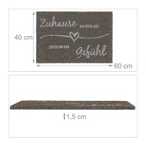 Fußmatte Kokos Zuhause Grau - Weiß - Naturfaser - Kunststoff - 60 x 2 x 40 cm