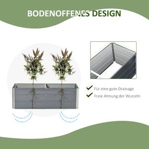 Gartenbeet 845-643CG Grau - Metall - 47 x 40 x 125 cm