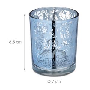 Teelichtgläser silber im 12er Set Silber - Glas - 7 x 9 x 7 cm