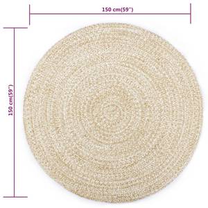 Tapis 297557 Imitation chêne - Blanc - 150 x 150 cm