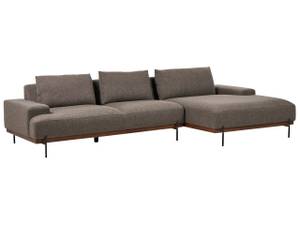 Ecksofa MARIFERD Schwarz - Braun - Eiche Dunkel - Armlehne davorstehend rechts - Ecke davorstehend links