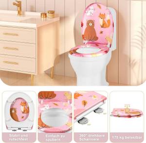 WC Sitz Josie Pink - Metall - Kunststoff - 38 x 2 x 48 cm