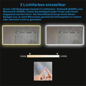 Spiegel mit LED Beleuchtung Lichtspiegel Silber - Glas - 140 x 70 x 5 cm