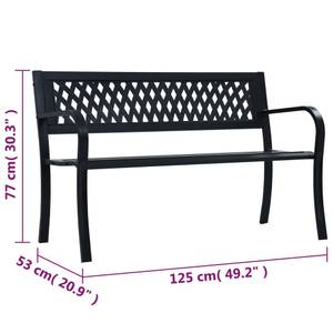 Banc de jardin 3005095-1 Noir - Métal - 125 x 77 x 53 cm