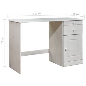 Schreibtisch Weiß - Massivholz - Holzart/Dekor - 110 x 74 x 110 cm