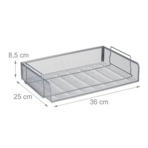 Dokumentenablage Metall stapelbar Silber