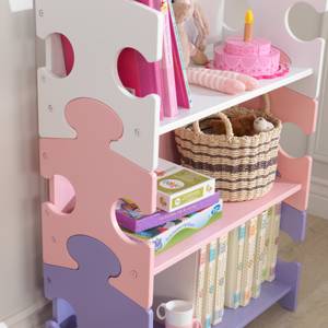 Kinder Holz Bücherregal Puzzle Pink