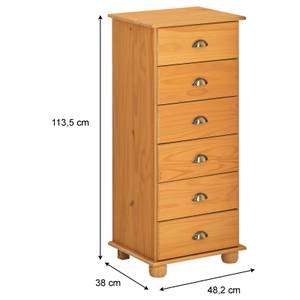 Apothekerkommode COLMAR Massivholz - Holzart/Dekor - 49 x 114 x 39 cm