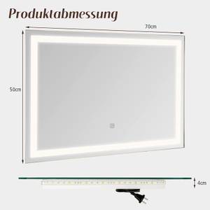 Wandspiegel LED Badspiegel Silber - Glas - 4 x 50 x 70 cm