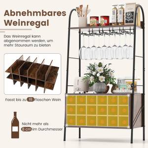 Flaschenregal VH33498OR Braun - Holzwerkstoff - 32 x 115 x 63 cm