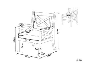 Gartenstuhl BALTIC Blau - Weiß - Massivholz - 65 x 90 x 69 cm