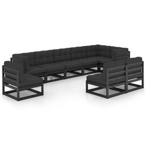 Garten-Lounge-Set (9-teilig) 3009799-2 Anthrazit - Schwarz