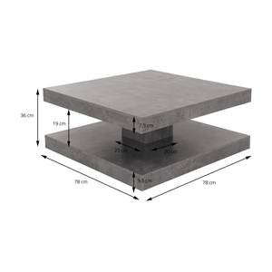 Table basse 78x78x36cm Gris Gris - Bois manufacturé - 78 x 36 x 78 cm