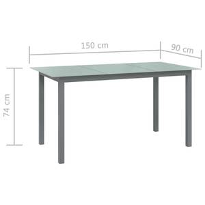 Garten Essgruppe (10-teilig) 3011550-1 Silber - Metall - 90 x 74 x 150 cm