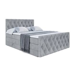 Boxspringbett AMAY KING Hellgrau - Breite: 200 cm