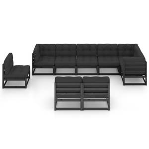 Garten-Lounge-Set (9-teilig) 3009799-2 Anthrazit - Schwarz