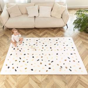 XXL Puzzlematte für Babys - Konfetti Cremeweiß