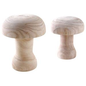 Dekorative Champignons aus Holz (Doppelp Massivholz - 21 x 26 x 21 cm