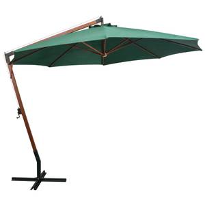 Parasol suspendu 3005780 Vert - Métal - Bois massif - 350 x 290 x 350 cm