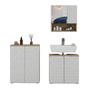 Mobilier de salle de bains Edge Chêne - Blanc