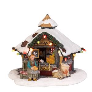 Weihnachtsdorf-Miniatur Marktstand Stein - 13 x 12 x 13 cm