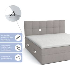 Boxspringbett Doppelbett Corino Hellgrau - Breite: 200 cm