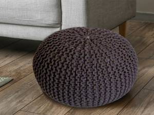 Sitzpouf Runde Braun - 45 x 30 x 45 cm - Naturfaser