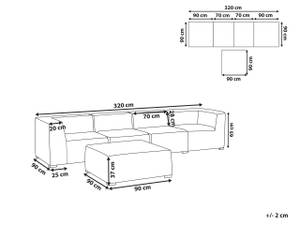 Lounge Set AREZZO 2-tlg Schwarz - Grau - Hellgrau - 90 x 320 cm - 2er Set