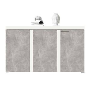 FURNIX Sideboard RIVAY 3F Weiß/Beton Braun - Grau - Weiß