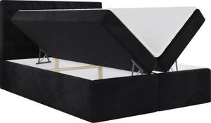 Boxspringbett mit Topper BOREO Schwarz - Breite: 120 cm - H4