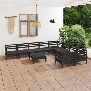 Garten-Lounge-Set Schwarz - Massivholz - Holzart/Dekor - 64 x 29 x 64 cm