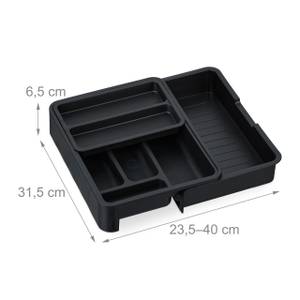 Range-couverts extensible en noir Noir - Matière plastique - 24 x 7 x 32 cm