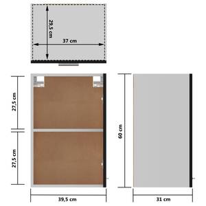 Hängeschrank 3016496-5 Schwarz - Breite: 39 cm