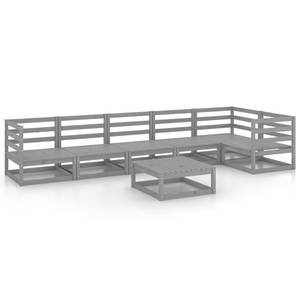 Garten-Lounge-Set (7-teilig) 3009932-1 Grau - Massivholz - Holzart/Dekor - 70 x 30 x 70 cm