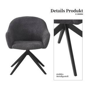 Fauteuil de salon LENA Anthracite