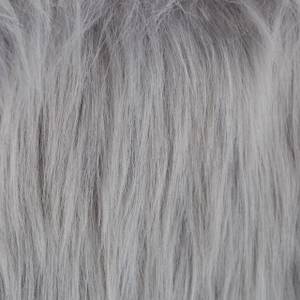 Tabouret fourrure gris Marron - Gris - Bois manufacturé - Matière plastique - 32 x 37 x 32 cm