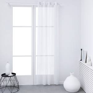 Ösenvorhang Essential Weiß - Textil - 135 x 1 x 240 cm