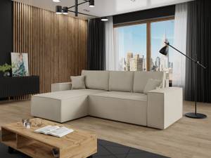 Ecksofa Malaga L Beige - Ecke davorstehend links