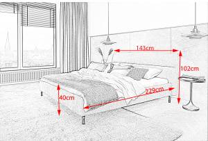 Polsterbett REMO Cremeweiß - Breite: 143 cm