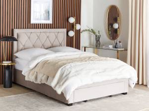 Lit double LIEVIN Beige - Largeur : 145 cm