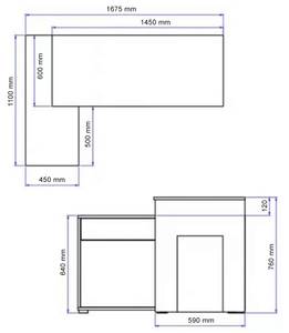 Eckschreibtisch COMO Braun - Graphit