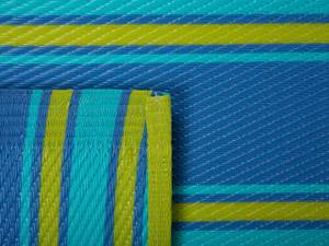 Teppich ALWAR Blau - Türkis - Gelb - Textil - 180 x 120 x 120 cm