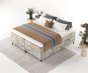 Premium Boxspringbett Theo Beige - Breite: 182 cm