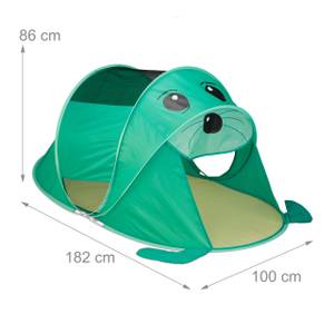 Tente de jeu pop up phoque Beige - Vert - Turquoise - Matière plastique - Textile - 100 x 86 x 182 cm
