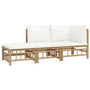 Salon de jardin 3028492-2 (lot de 3) Blanc - Bambou - 69 x 65 x 69 cm