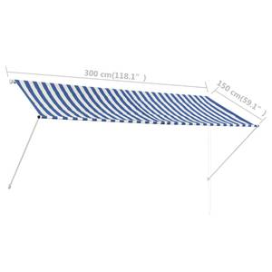 Einziehbare Markise 3001277-1 Blau - Breite: 300 cm